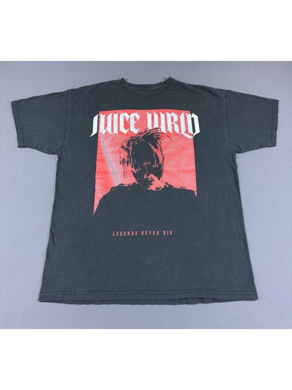 Rare Vintage Y2K Juice World Legends Never Die HIp Hop Rap Sun Fade XL Black Tee